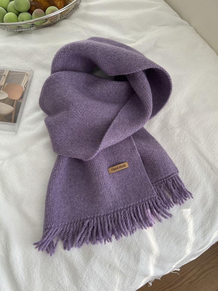 Women's Winter Versatile Solid Color Cashmere Narrow Scarfs