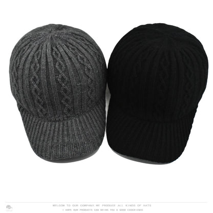 Women's Knitted Wool Baseball Korean Fashion Face Hats & Caps