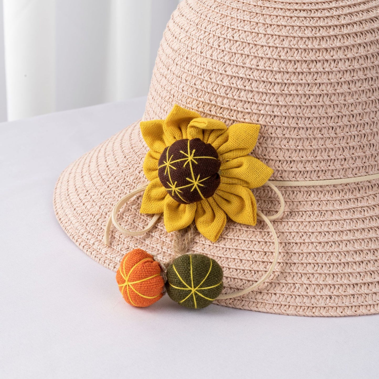 Women's & Children's Straw Hat Outdoor Leisure Travel Cute Flowers Kids' Headwear