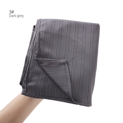 Women's Knitted Pure Color Soft Striped Bag Scarfs