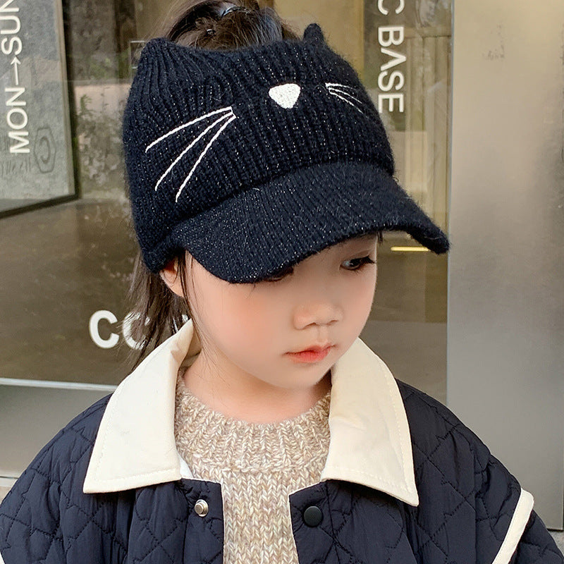 Children's Hat Air Top Wool Peaked Cute Kids' Headwear