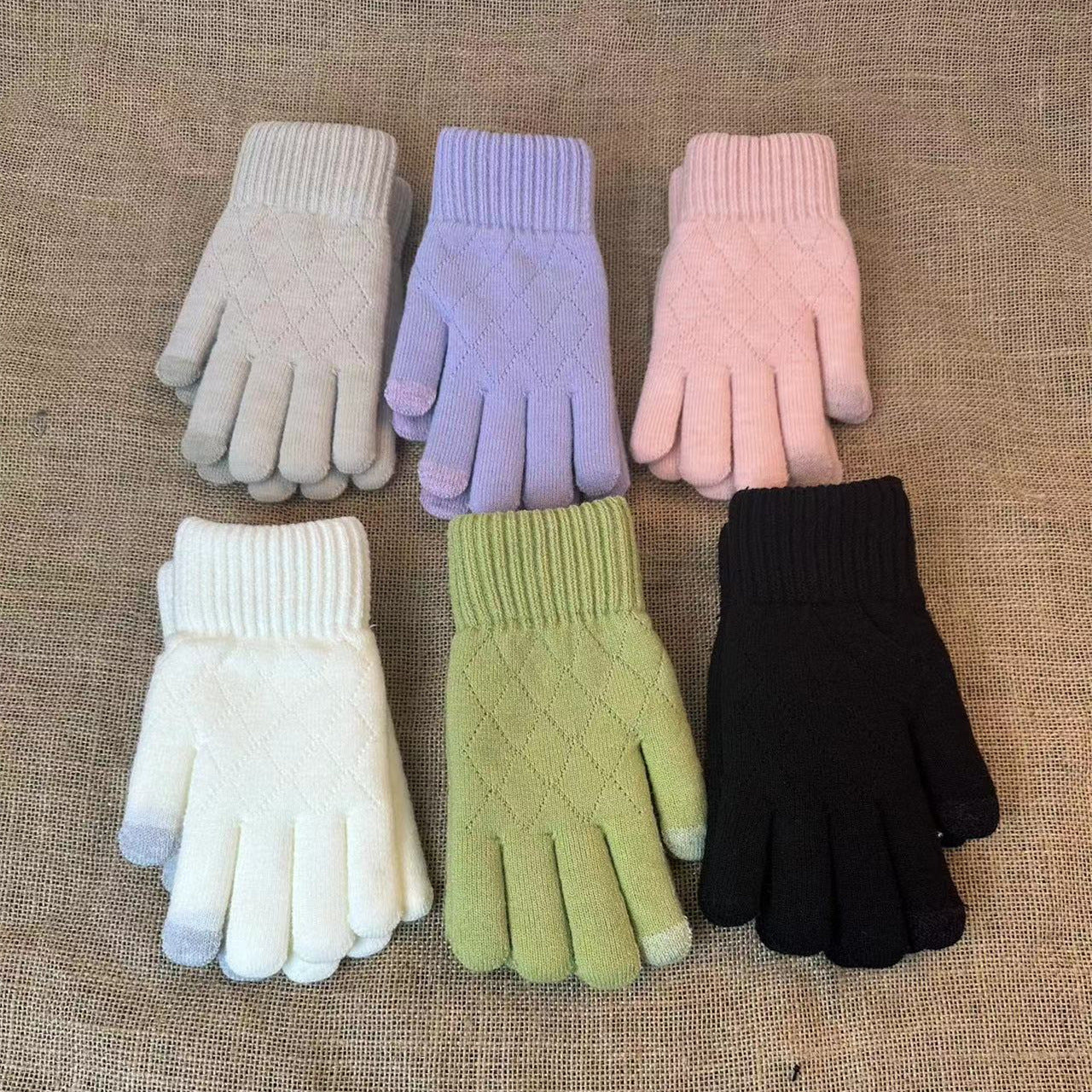 Women's Style Knitted Knitting Wool Winter Warm Veet Gloves