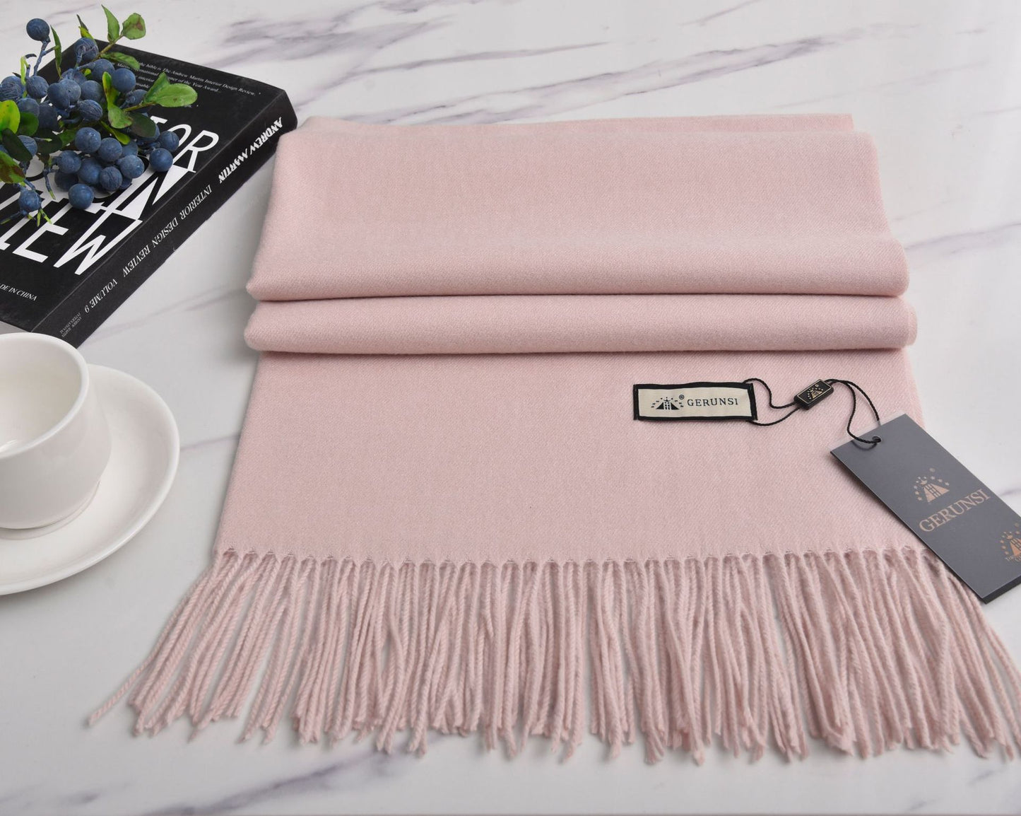 Women's Pilling Ge Solid Color Cashmere Thick Soft Wool Scarfs