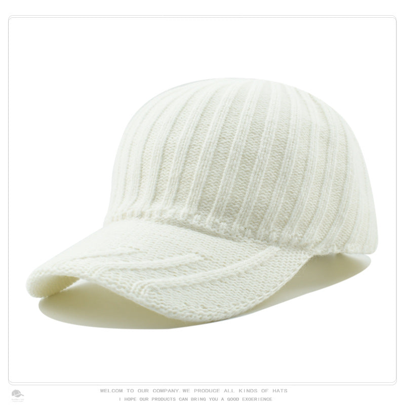 Women's Knitted Wool Baseball Korean Fashion Face Hats & Caps