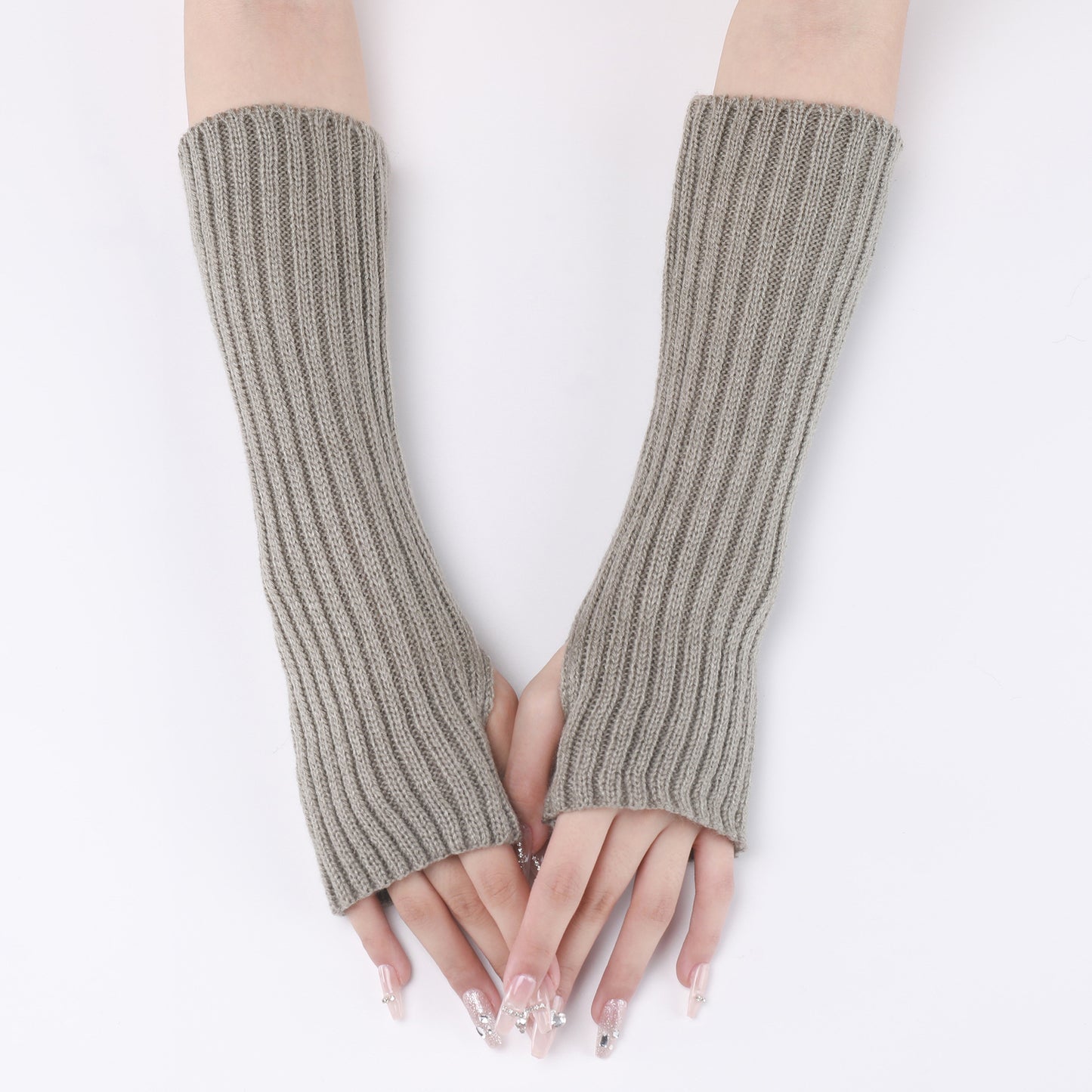 Women's & Men's Striped Wool Oversleeve Mid-length Knitted Warm Gloves