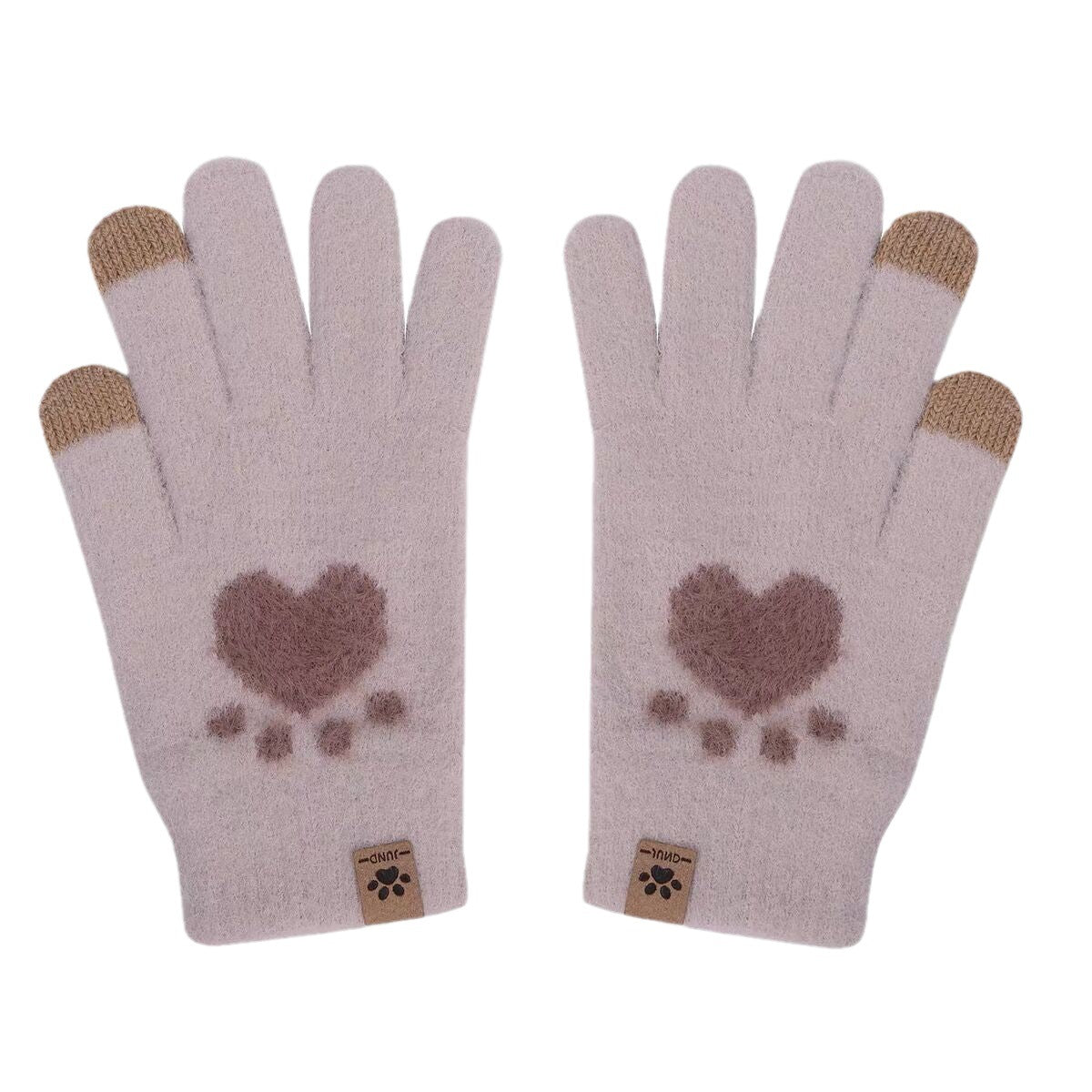 Plush Female Winter Thickened Warm Touch Gloves