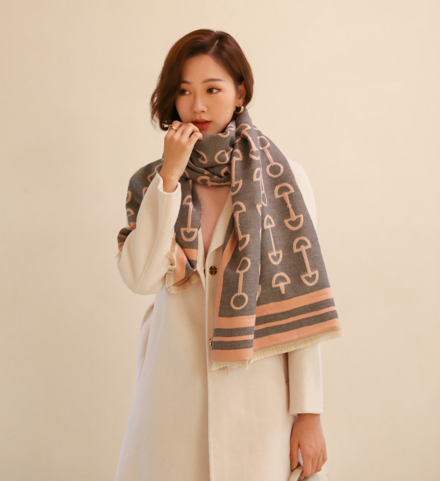 Women's Winter Thick High-grade Wool Double-sided Shawl Scarfs