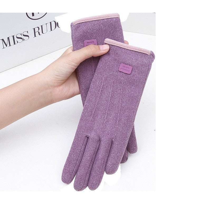 Women's Winter Warm Veet Padded Thickened Riding Driving Gloves