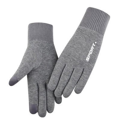 Men's Cycling Touch Screen Fleece-lined Knitting Windproof Gloves