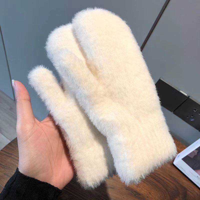 Women's Fleece Lined Padded Warm Keeping Korean Gloves