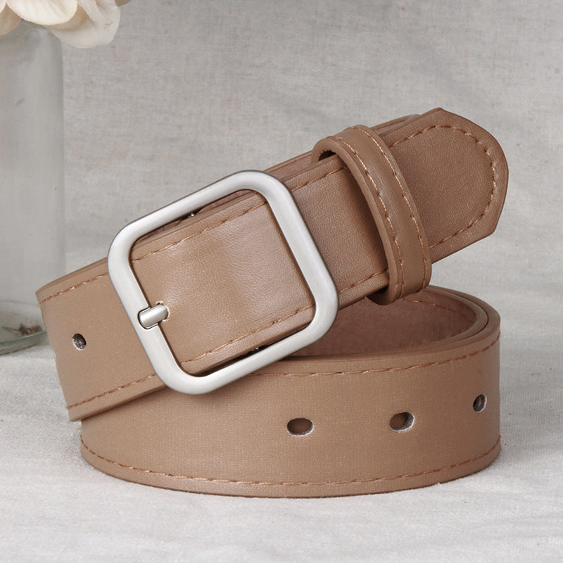 Women's Simple Fashion Square Buckle Korean Trendy Belts