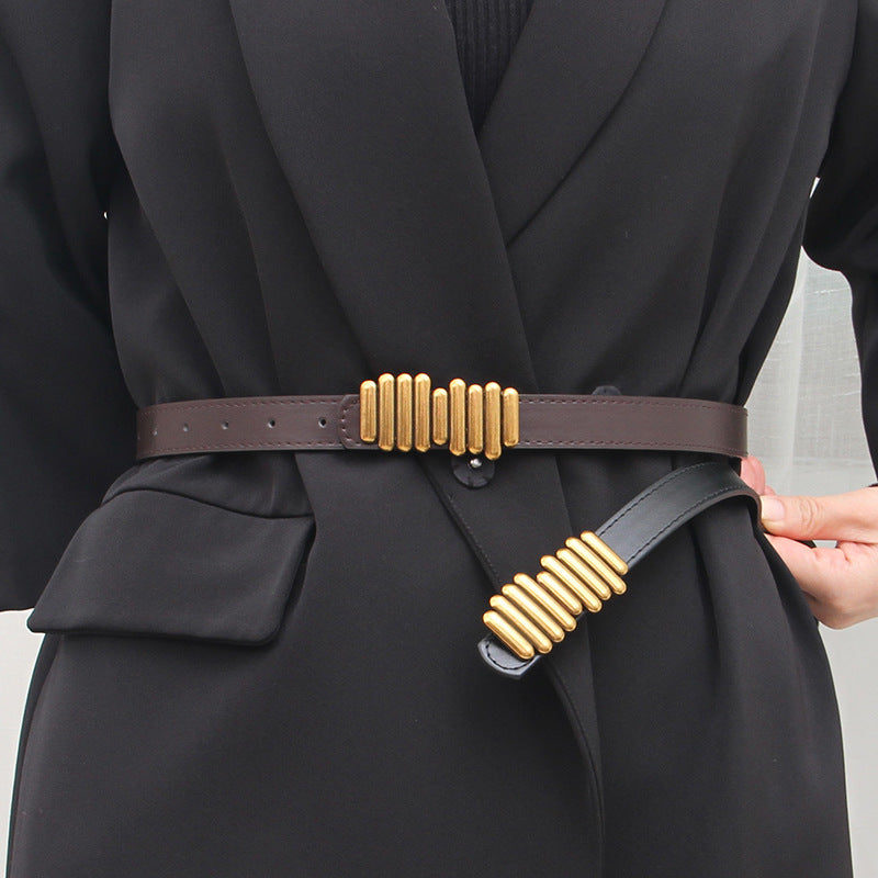 Women's Unique Decorative With Suit Coat Down Jacket Outer Wear Belts