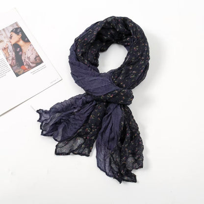 Women's Twist Pleated Simple Korean Floral Shawl Scarfs