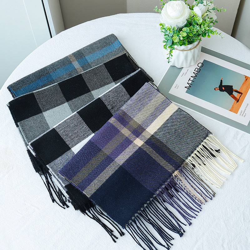 Women's & Men's Style Plaid Winter High-grade Artificial Cashmere Scarfs