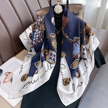 Women's Summer Fashion Trendy Navy Style Professional Square Scarfs