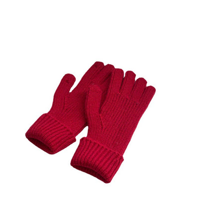 Knitted Five-finger Long Touch Screen Keep Warm Gloves