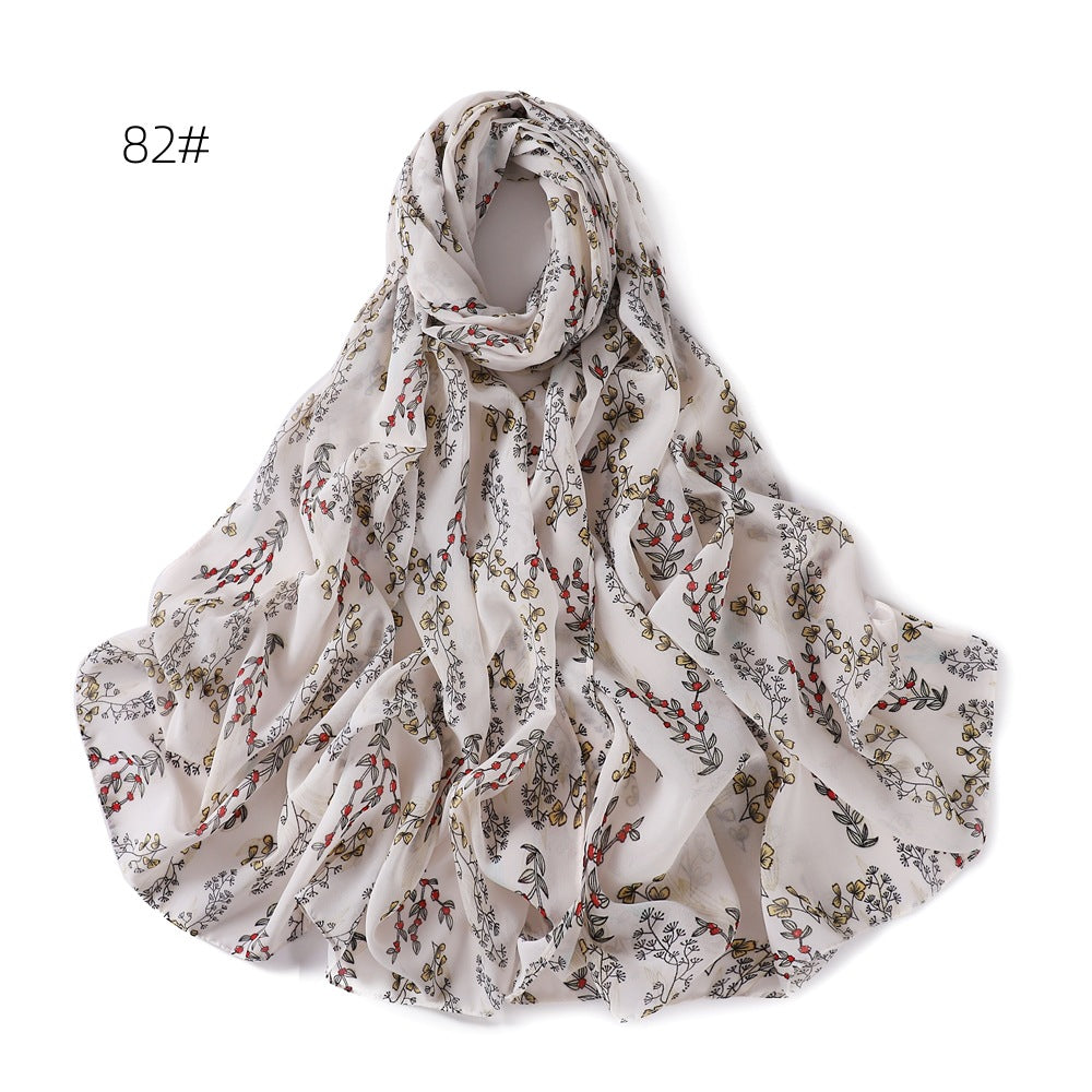 Small Floral Letter Sunscreen Shawl Pearl Scarfs