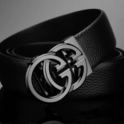 Men's Alloy Letter Automatic Buckle Cowhide Simple Belts