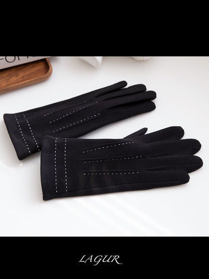 Thickened Fleece-lined Touch Screen Slimming Warm Female Winter Gloves