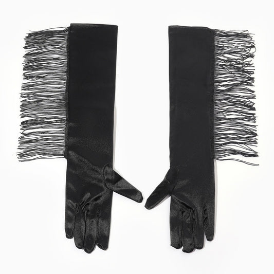 Tassel Long Satin Latin Dance For Gloves