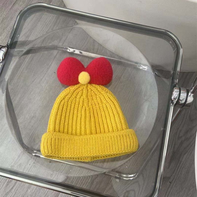 Style Woolen Warm Cute Bowknot Knitted Kids' Headwear