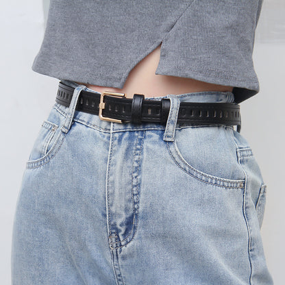 Women's Simple Fashion Personality Jeans Full Hole Belts