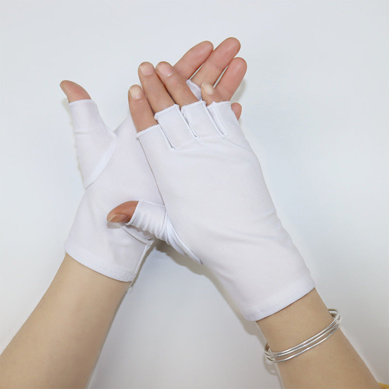 Exposed Five Fingers Thin Nail Jump Square Dance Sun Gloves