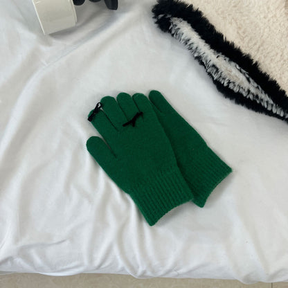 Cute Bear Five Finger Knitted Touch Screen Keep Gloves