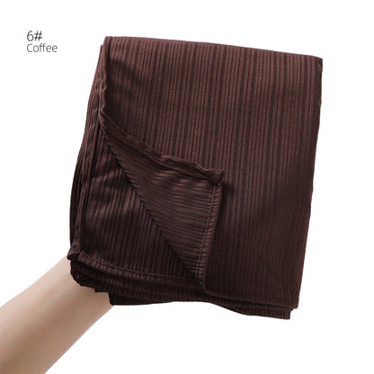 Women's Knitted Pure Color Soft Striped Bag Scarfs