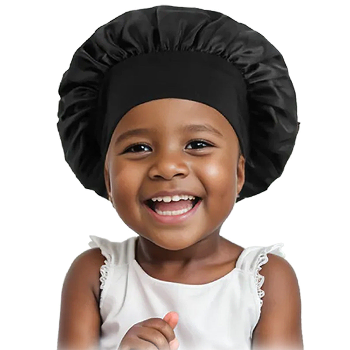 Children's Color Wide-brimmed Stretch Satin Nightcap Fashion Hair Care Kids' Headwear