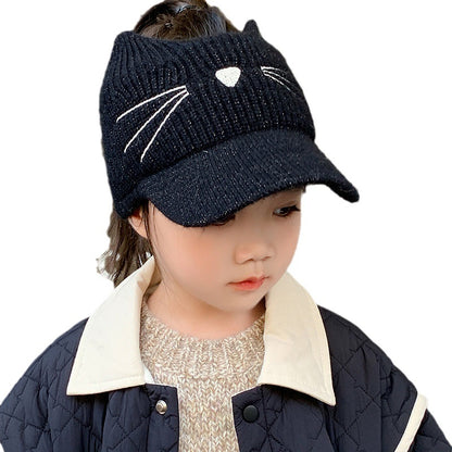 Children's Hat Air Top Wool Peaked Cute Kids' Headwear