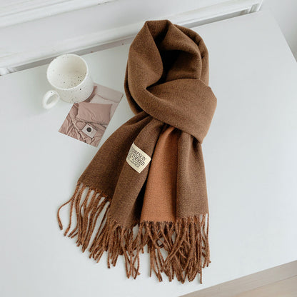 Women's Korean Style Double-sided Long Warm Fashionable Scarfs