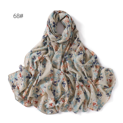 Small Floral Letter Sunscreen Shawl Pearl Scarfs