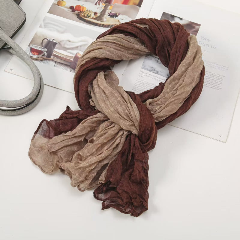 Women's Twist Pleated Simple Korean Floral Shawl Scarfs