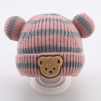 Woolen Sleeve Boys Cute Stripes Korean Kids' Headwear