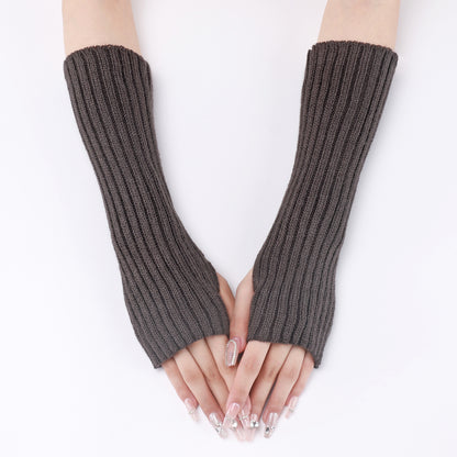 Women's & Men's Striped Wool Oversleeve Mid-length Knitted Warm Gloves