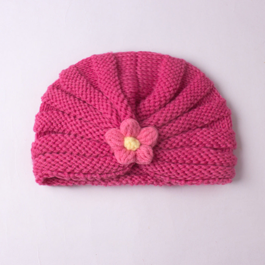 Children's Keep Warm Knitted Hat Cute Flowers Kids' Headwear