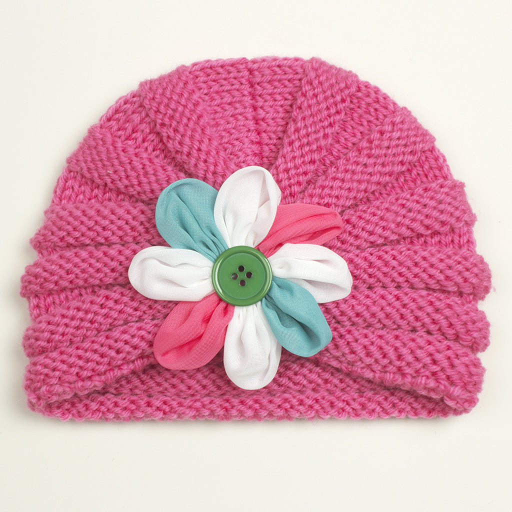 Cool Autumn Wool Flower Hat Sleeve Kids' Headwear