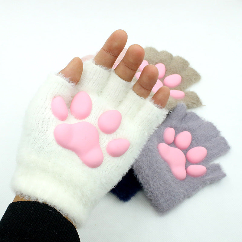 Silicone Cat's Paw Cute Cat Plush Gloves