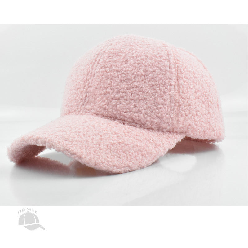 Women's Solid Color Baseball Fashion Light Board Lamb Hats & Caps