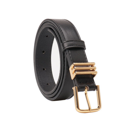 Women's Simple Casual Imitation Leather Pin Buckle Korean Style Belts