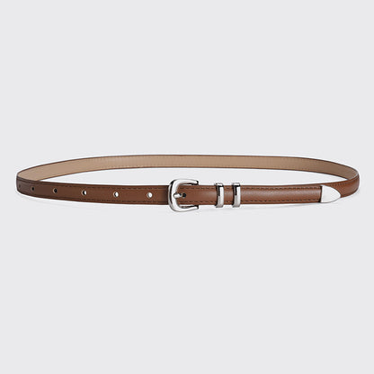 Women's Set Sier Buckle Thin High-grade Versatile Simple Belts