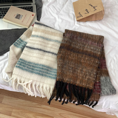 High Sense British Designer Model Saturn Striped Scarfs