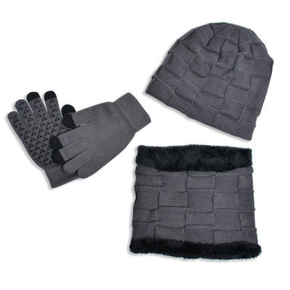 Children's Hat Three-piece Winter Outdoor Fleece-lined Thermal Kids' Headwear