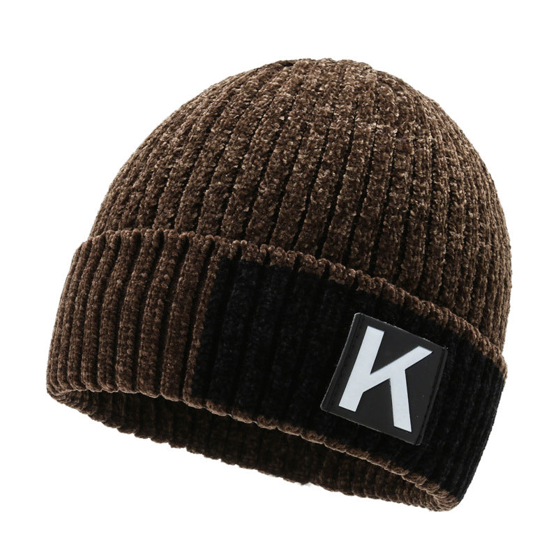 Men's Woolen Winter Fleece-lined Warm Knitted Hat Cycling Hats & Caps