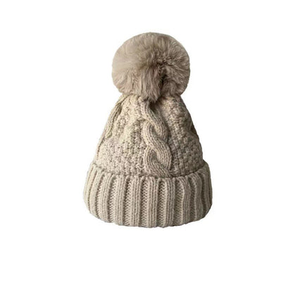 Women's Winter Knitted Hat Warm Woolen Solid Color Hats & Caps