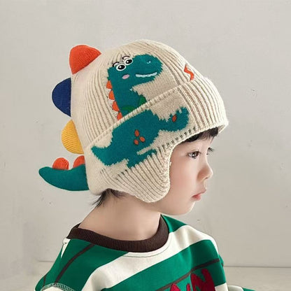 Children's Cute Dinosaur Hat Woolen Warm Boys Kids' Headwear