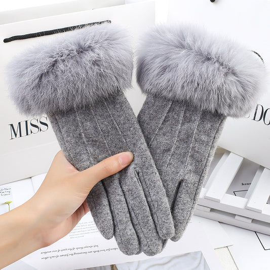 Women's Wool Touch Screen Warm With Veet Gloves