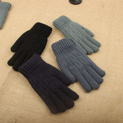 Men's Winter Warm Thickened Fleece Korean Outdoor Gloves