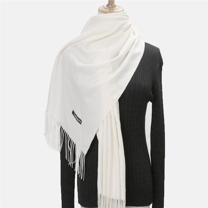 Women's Color Artificial Cashmere Monochrome Fashion Warm Scarfs